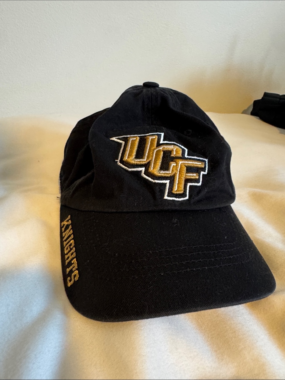 Black & Gold Embroidered Baseball Cap - UCF Knights Logo